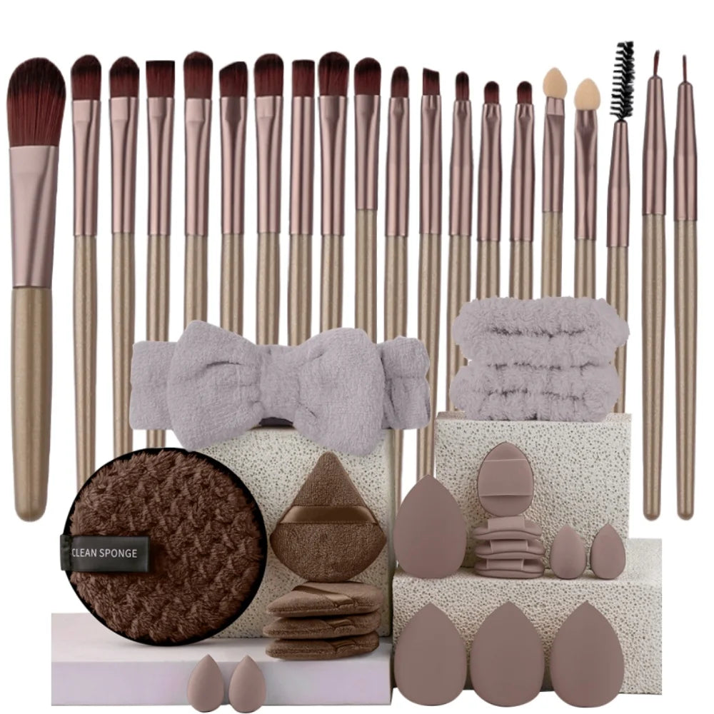 Premium Synthetic Kabuki Makeup Brush Set – Foundation, Concealer, Powder, Blush & Eye Blending Brushes