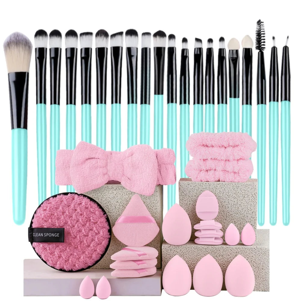 Premium Synthetic Kabuki Makeup Brush Set – Foundation, Concealer, Powder, Blush & Eye Blending Brushes