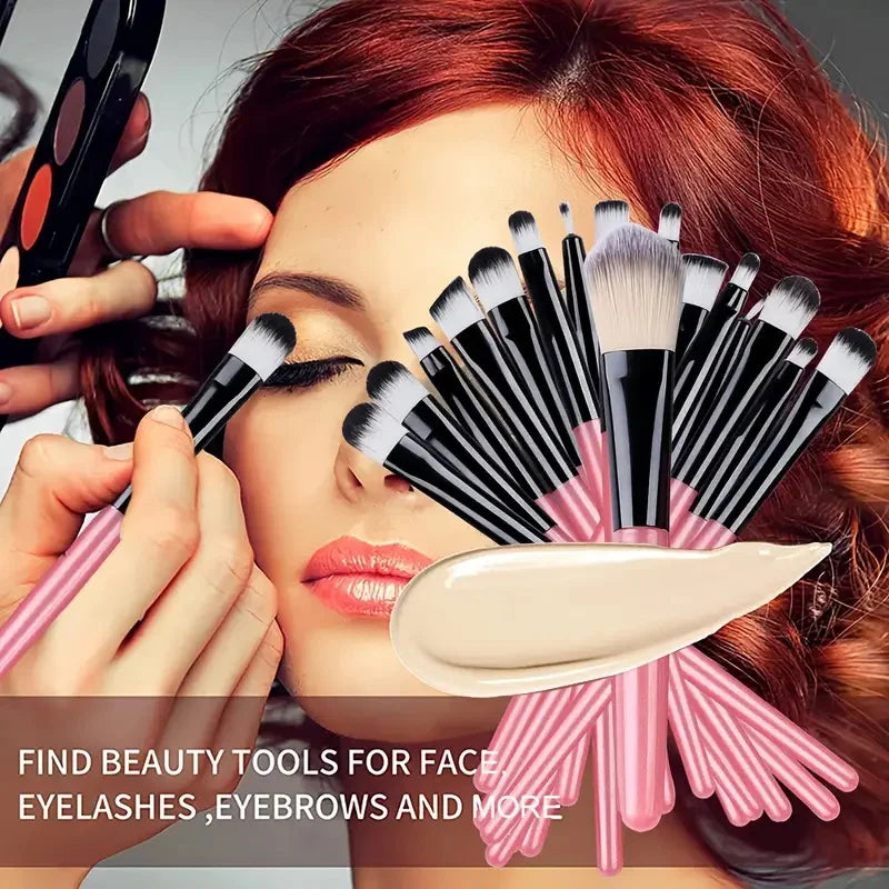Premium Synthetic Kabuki Makeup Brush Set – Foundation, Concealer, Powder, Blush & Eye Blending Brushes