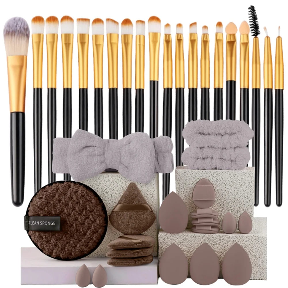 Premium Synthetic Kabuki Makeup Brush Set – Foundation, Concealer, Powder, Blush & Eye Blending Brushes