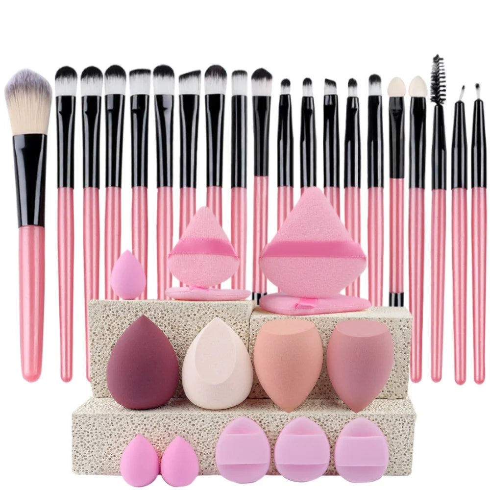 Premium Synthetic Kabuki Makeup Brush Set – Foundation, Concealer, Powder, Blush & Eye Blending Brushes