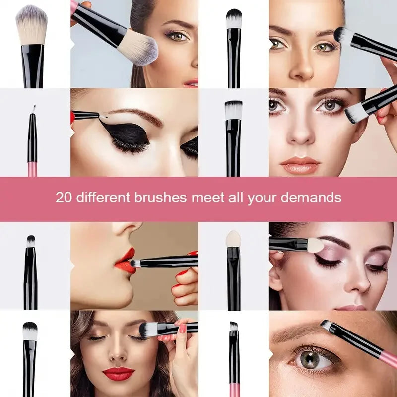 Premium Synthetic Kabuki Makeup Brush Set – Foundation, Concealer, Powder, Blush & Eye Blending Brushes
