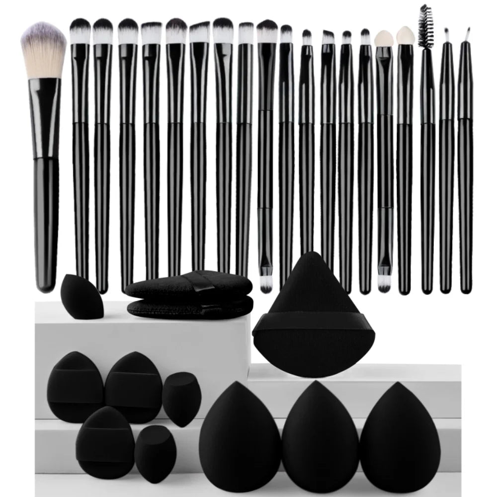 Premium Synthetic Kabuki Makeup Brush Set – Foundation, Concealer, Powder, Blush & Eye Blending Brushes