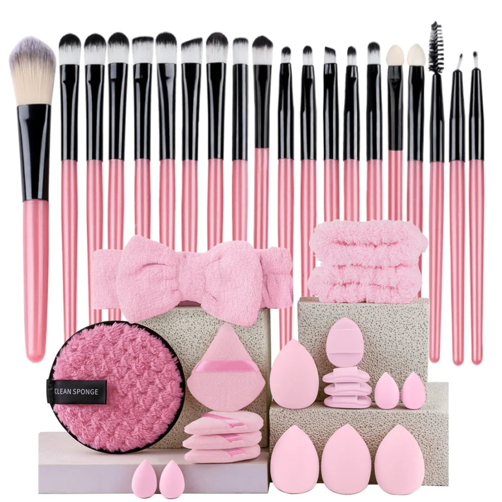 Premium Synthetic Kabuki Makeup Brush Set – Foundation, Concealer, Powder, Blush & Eye Blending Brushes