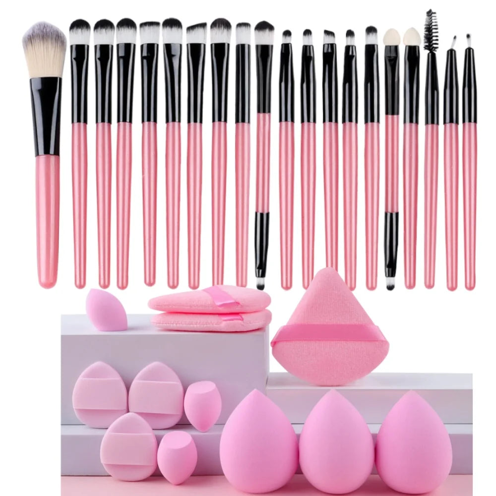 Premium Synthetic Kabuki Makeup Brush Set – Foundation, Concealer, Powder, Blush & Eye Blending Brushes