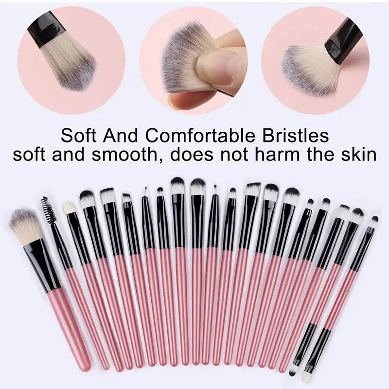 Premium Synthetic Kabuki Makeup Brush Set – Foundation, Concealer, Powder, Blush & Eye Blending Brushes