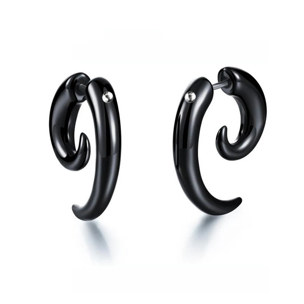 Small Black Punk Stud Earrings For Women Men Boy 2020 New Fashion Zircon Geometry Stainless Steel Jewelry Accessories Earrings
