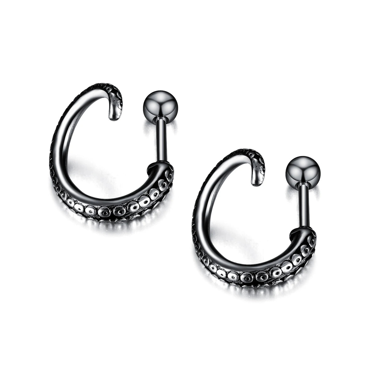 Small Black Punk Stud Earrings For Women Men Boy 2020 New Fashion Zircon Geometry Stainless Steel Jewelry Accessories Earrings