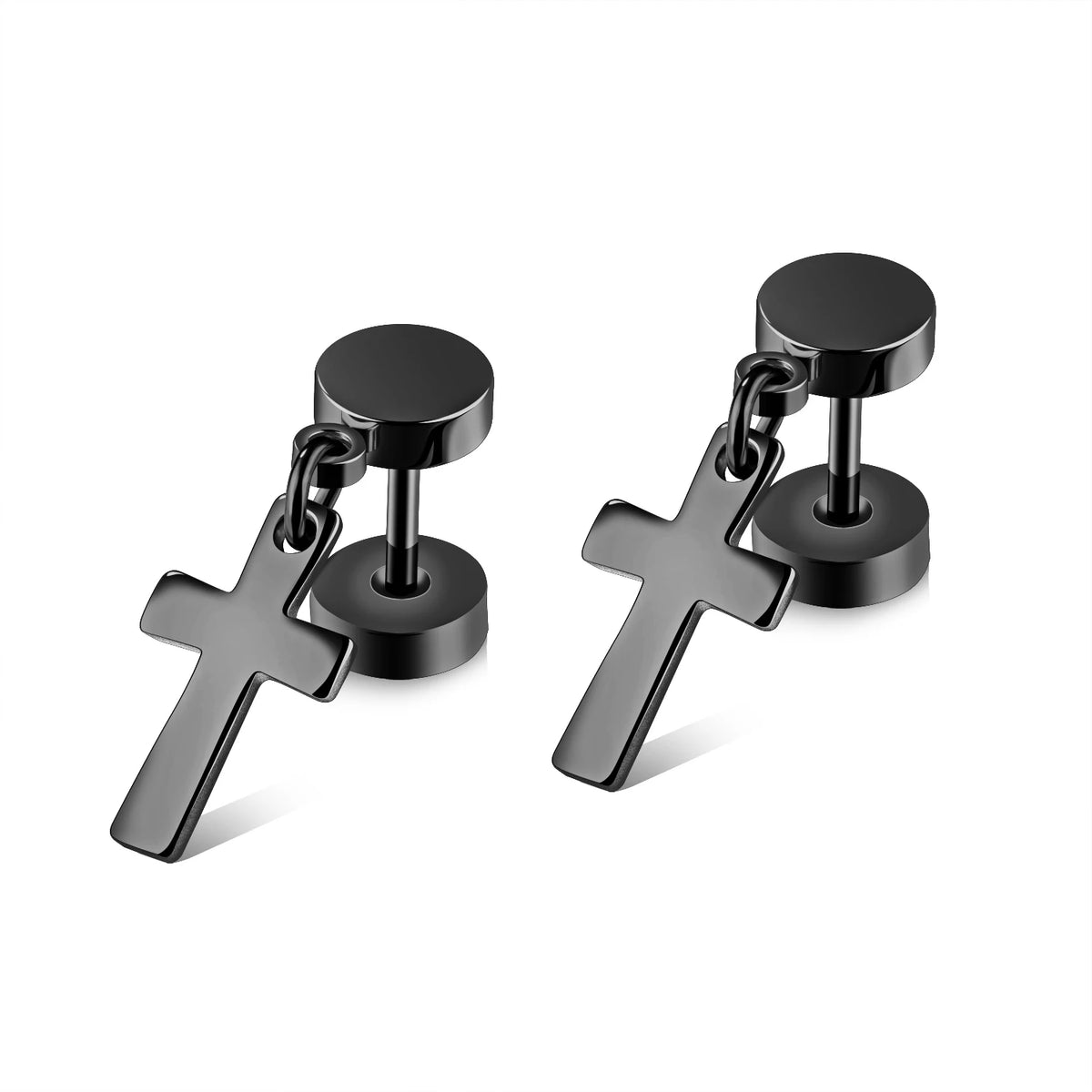 Small Black Punk Stud Earrings For Women Men Boy 2020 New Fashion Zircon Geometry Stainless Steel Jewelry Accessories Earrings