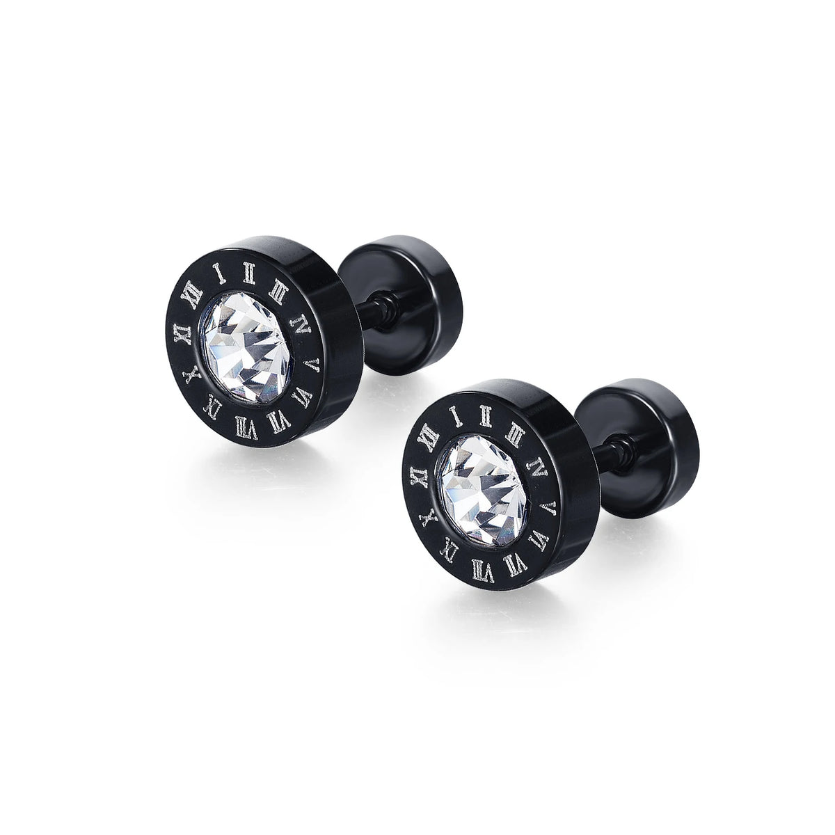 Small Black Punk Stud Earrings For Women Men Boy 2020 New Fashion Zircon Geometry Stainless Steel Jewelry Accessories Earrings