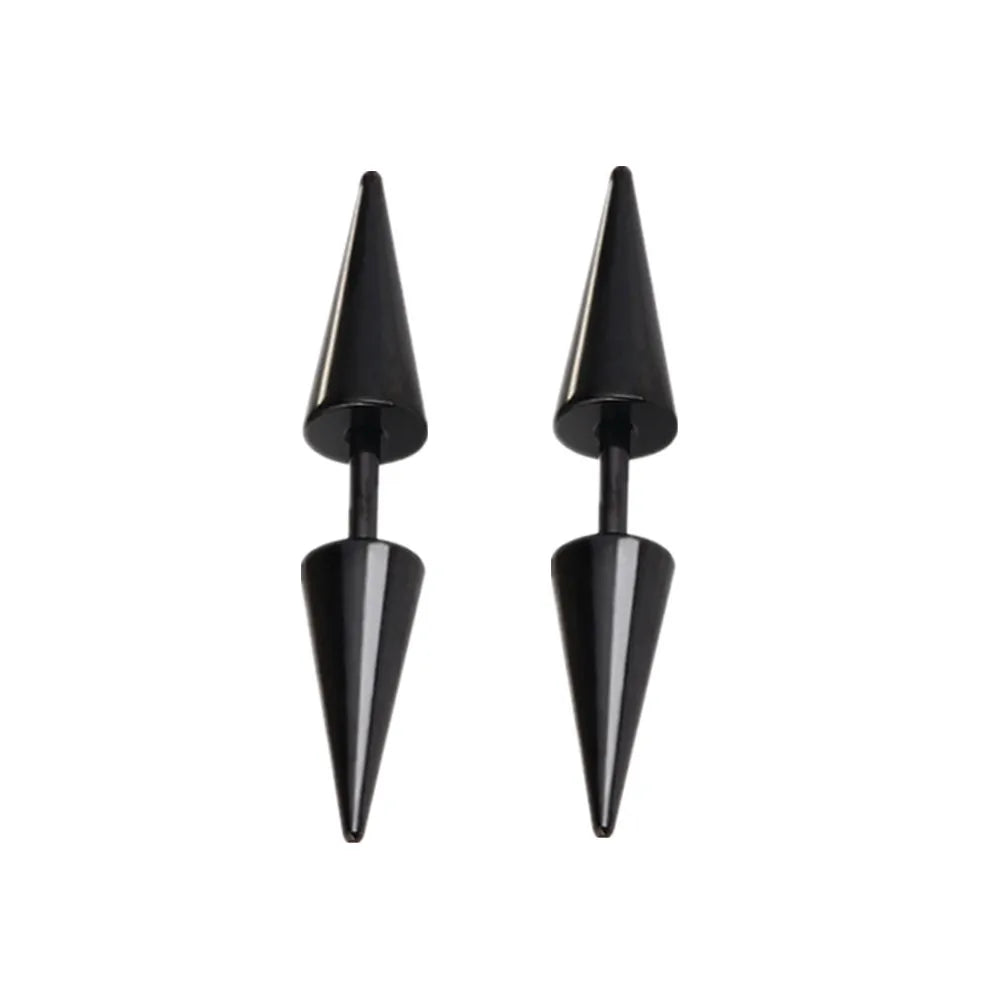 Small Black Punk Stud Earrings For Women Men Boy 2020 New Fashion Zircon Geometry Stainless Steel Jewelry Accessories Earrings