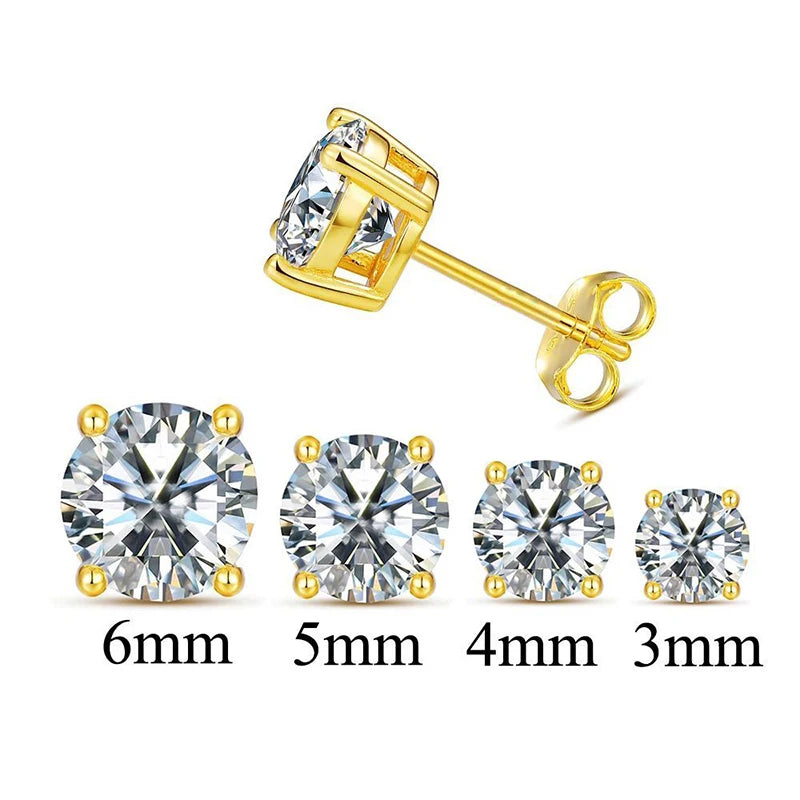 Classic 100% Moissanite Stud Earrings with Lace Six-Prong High-End Texture Elegant and Stylish Earrings