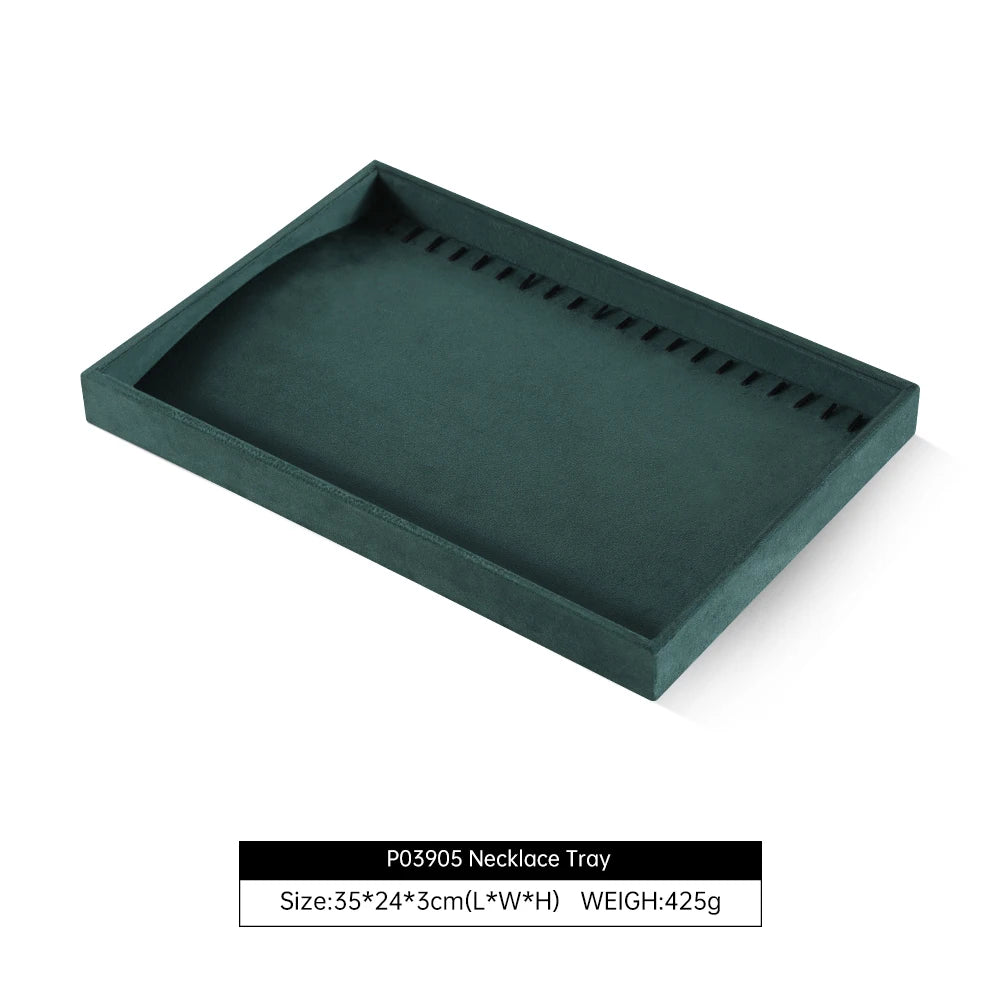 Yinbeini Velvet Ring Earring Bracelet Necklace Display Tray Table Top Stackable Drawer Storage Jewelry Organizer Tray P038