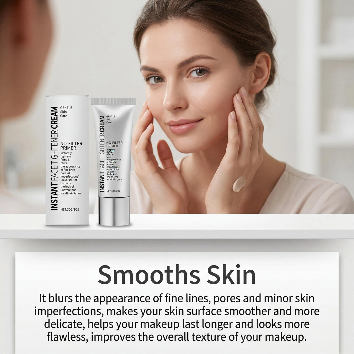 Instant Firming Face Cream Minimize Wrinkles Fine Lines Shrink Facial Pores Instant Skin Tightener Moisturize Face Primer Makeup