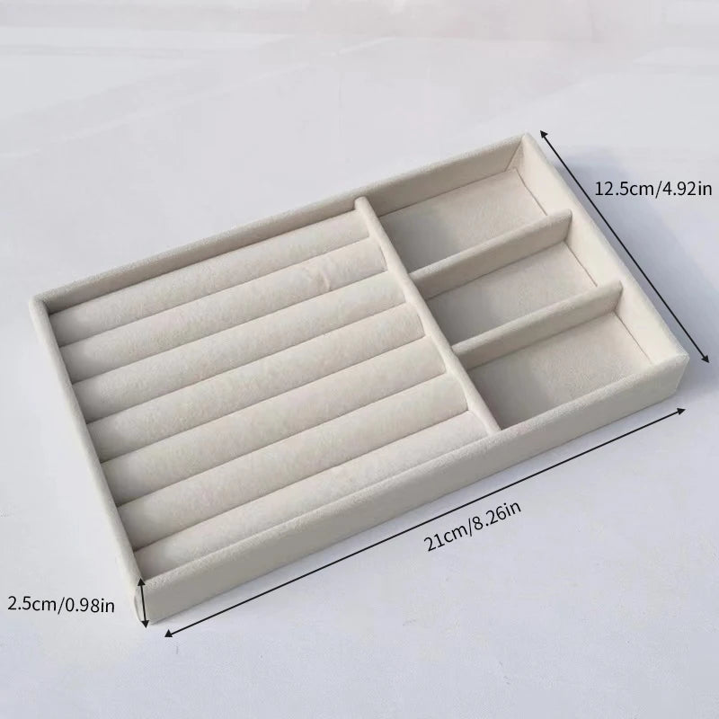 Velvet Jewelry Box Display Tray Drawer Storage Jewellery Holder For Ring Earrings Necklace Bracelet Soft Velvet Organizer Case