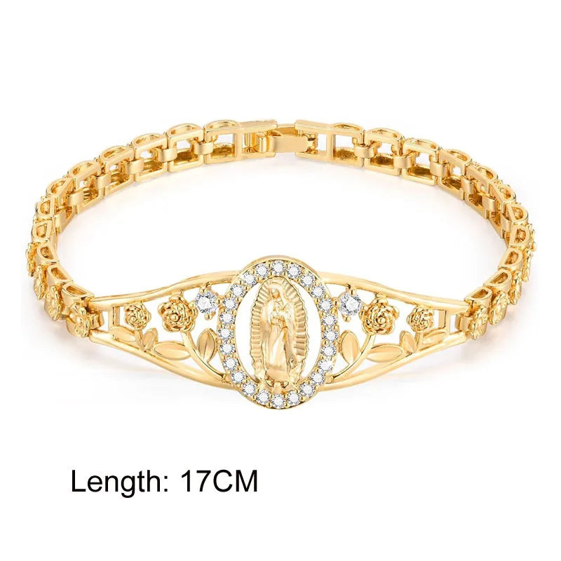 Rosary Beads Virgin Mary Cross Bracelet, Catholic Crucifix Bracelets Women Gift,Baptism Confirmation Communion Christian Jewelry