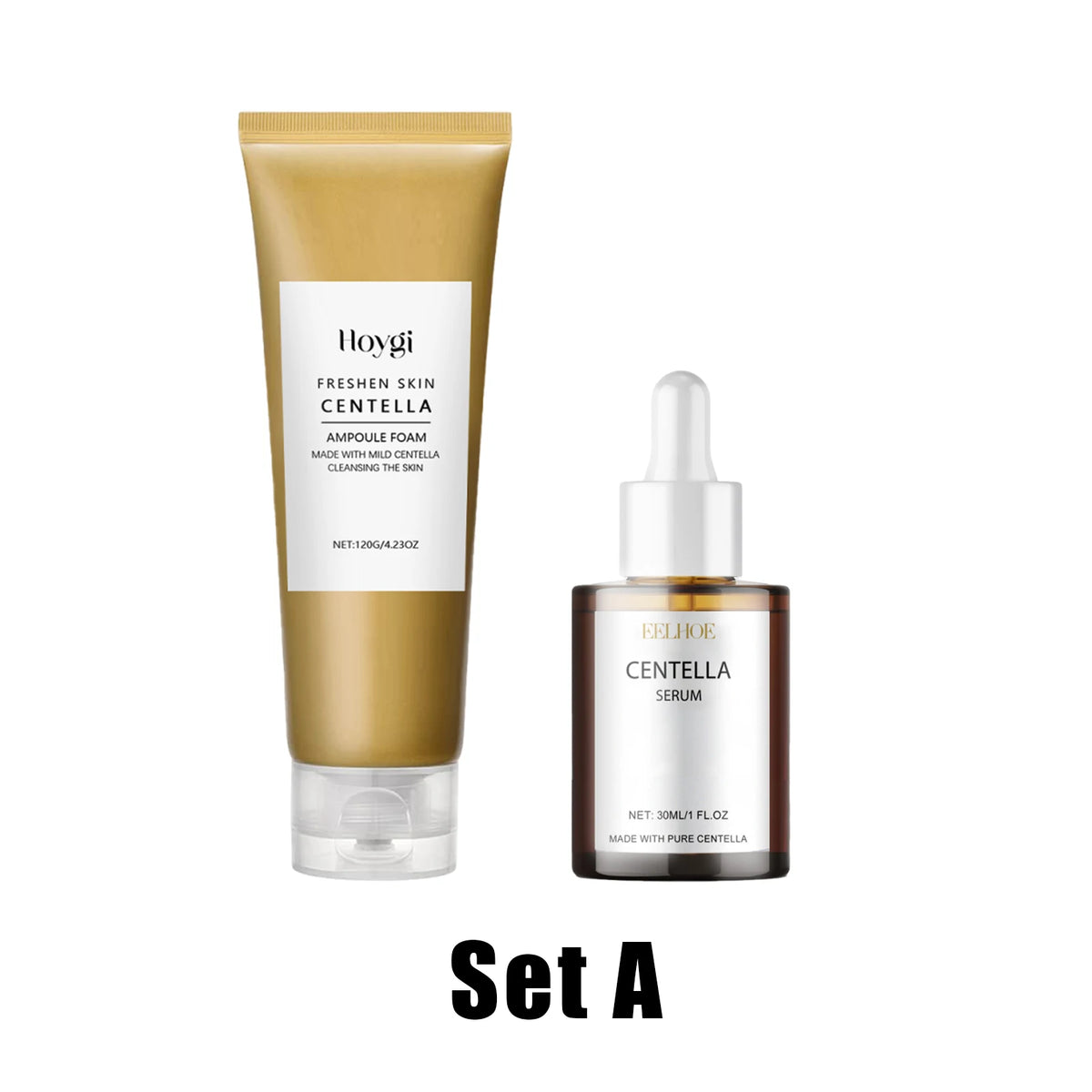 Korean Centella Asiatica 24H Skincare Set Cica Serum Face Wash Cleansing Oil Facial Care Set Soothing Refresh Smooth K-beauty