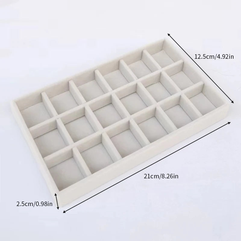 Velvet Jewelry Box Display Tray Drawer Storage Jewellery Holder For Ring Earrings Necklace Bracelet Soft Velvet Organizer Case