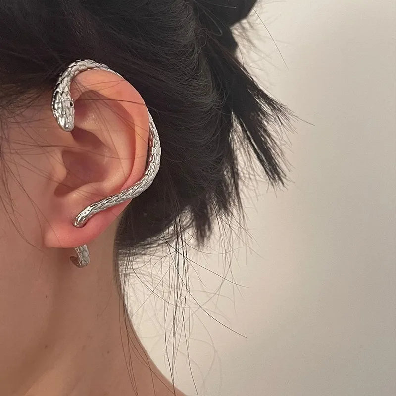 1Pc Small Snake Winding Stud Earrings for Women, Female Vintage Creative Tide Male Couples Niche Design Sense