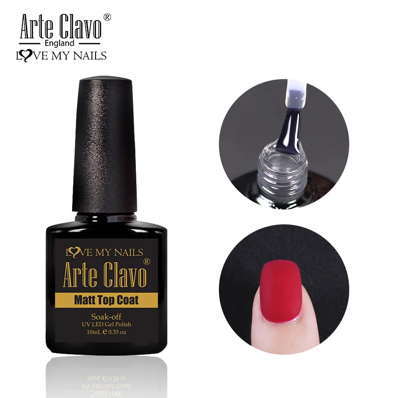 Arte Clavo 15ml Fashion Gel Nail Polish – HEMA & TPO Free Red Glitter UV LED Soak Off Nail Varnish