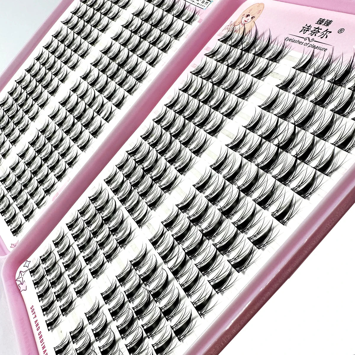High-Capacity Individual Lashes 12/13/14mm Cluster Lashes Fluffy Natural Look DIY Eyelash Extension False Eyelashes Makeup