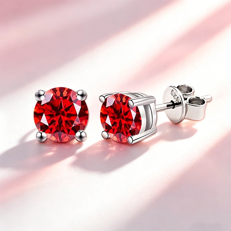 Classic 100% Moissanite Stud Earrings with Lace Six-Prong High-End Texture Elegant and Stylish Earrings