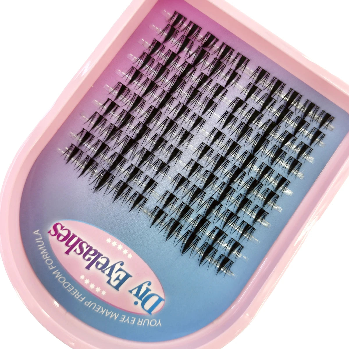 AMSDCN 512pcs Cluster Lashes Natural Look Manga Faux Mixed Tray DIY Eyelash Extension Volume Clusters Eyelashes End Elongated