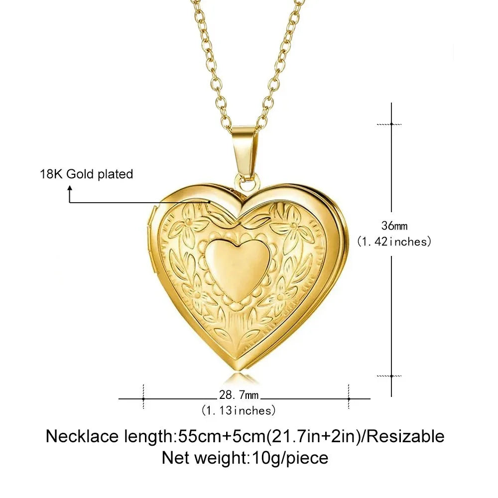 Customized 1/2 Photo Heart Locket Pendant Necklace, Fashion Women Necklace Personalized Souvenir Gifts, Mother's Day Idea Gifts