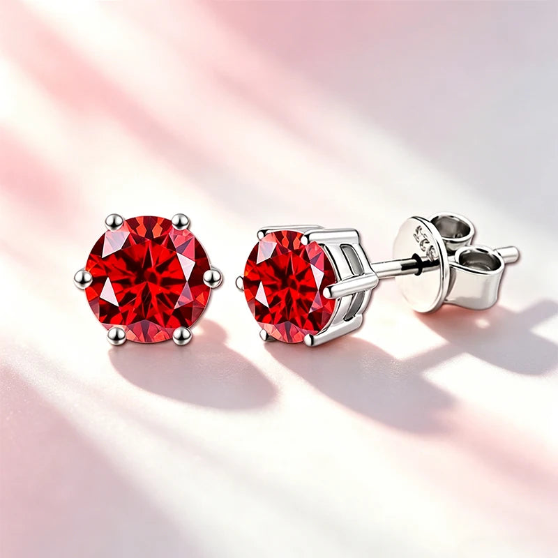 Classic 100% Moissanite Stud Earrings with Lace Six-Prong High-End Texture Elegant and Stylish Earrings