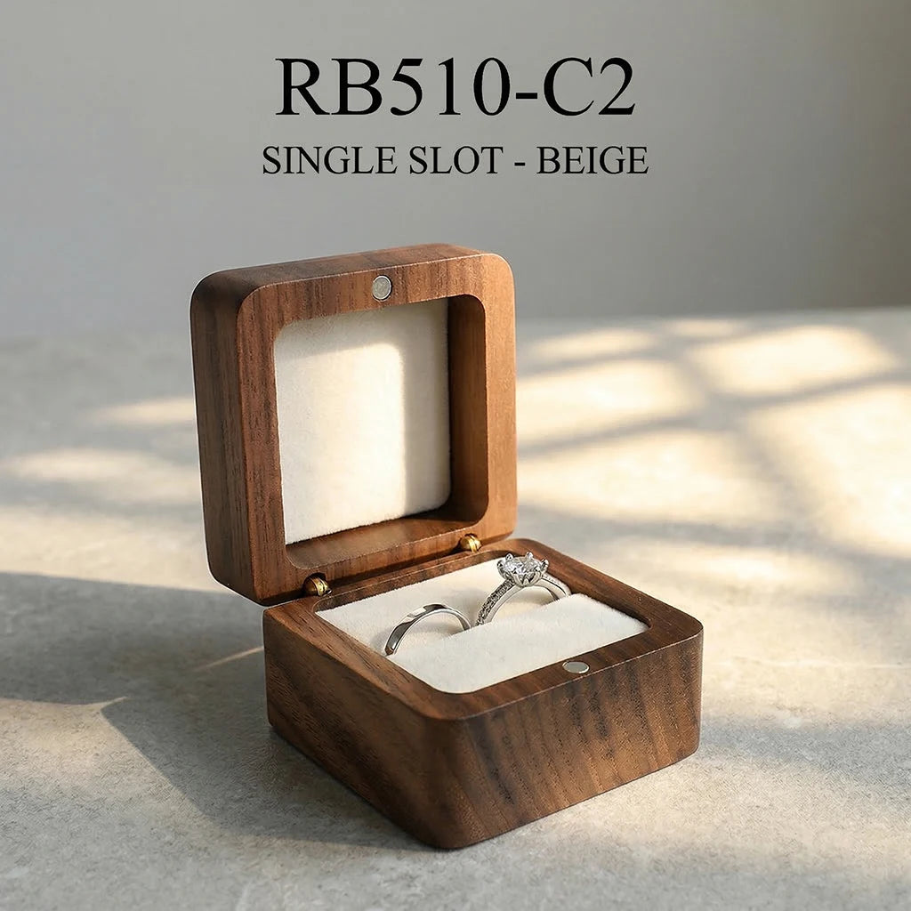 Wood Ring Box Wedding Jewelry Organizer Gift Box Personalized Engraving Proposal Ring Holder Bracelet Earring Packaging