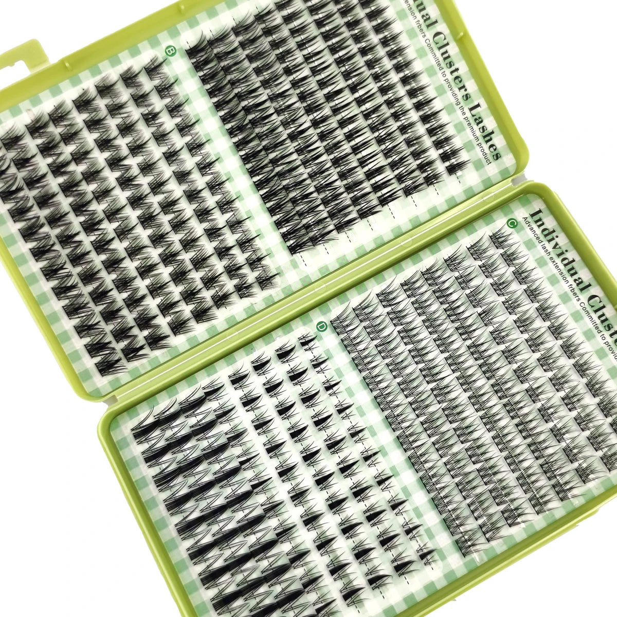 AMSDCN 512pcs Cluster Lashes Natural Look Manga Faux Mixed Tray DIY Eyelash Extension Volume Clusters Eyelashes End Elongated