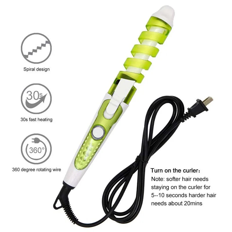 Magic Ceramic Wave Curling Iron Automatic Rotating Curling Iron Portable Mini Titanium Spiral Curling iron
