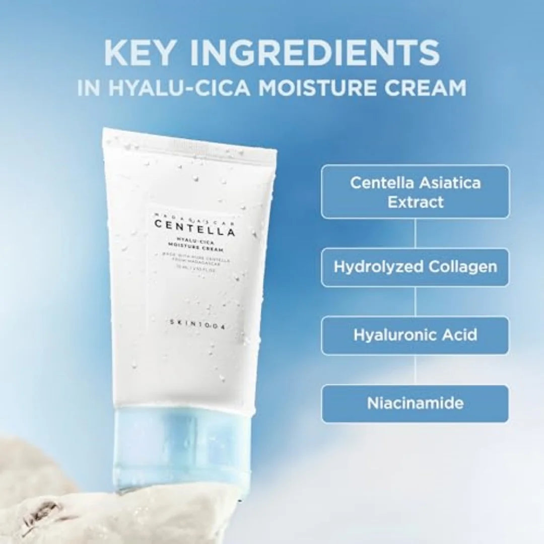 SKIN1004 Hyalu-Cica Moisture Cream Face Moisturizer Hyalu Cica Intense Hydration for Dry Dehydrated Skin Korean Skin Care