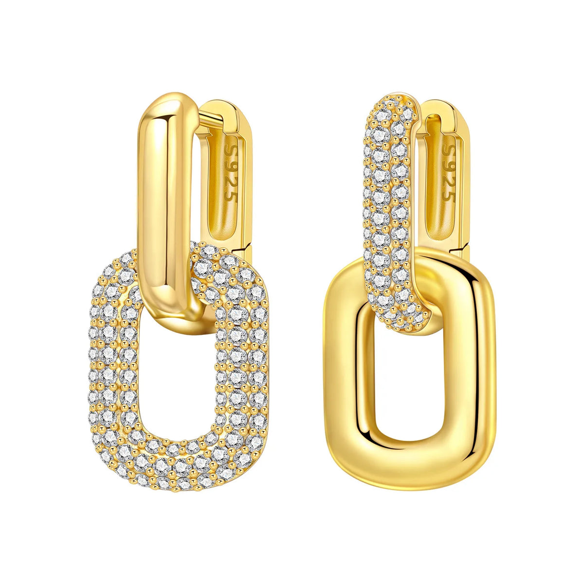 Orstarry S925 Sterling Silver 18k Gold Modern Square Earrings Hoop Earrings For Women Jewelry Original Trendy Anniversary Gifts