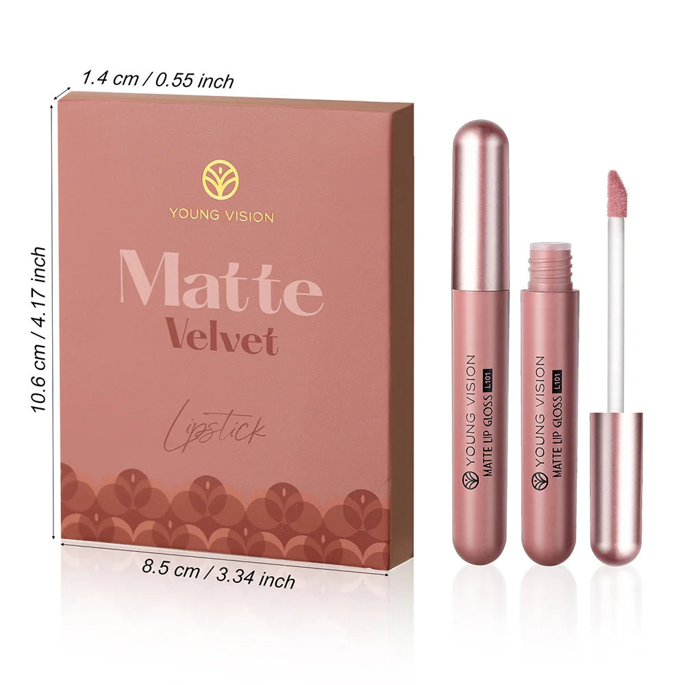 6Pcs/8Pcs Matte Lip Gloss Set – Long-Lasting Waterproof Lipstick, Anti-Sweat Non-Stick Liquid Lip Color, Highly Pigmented Lip Makeup