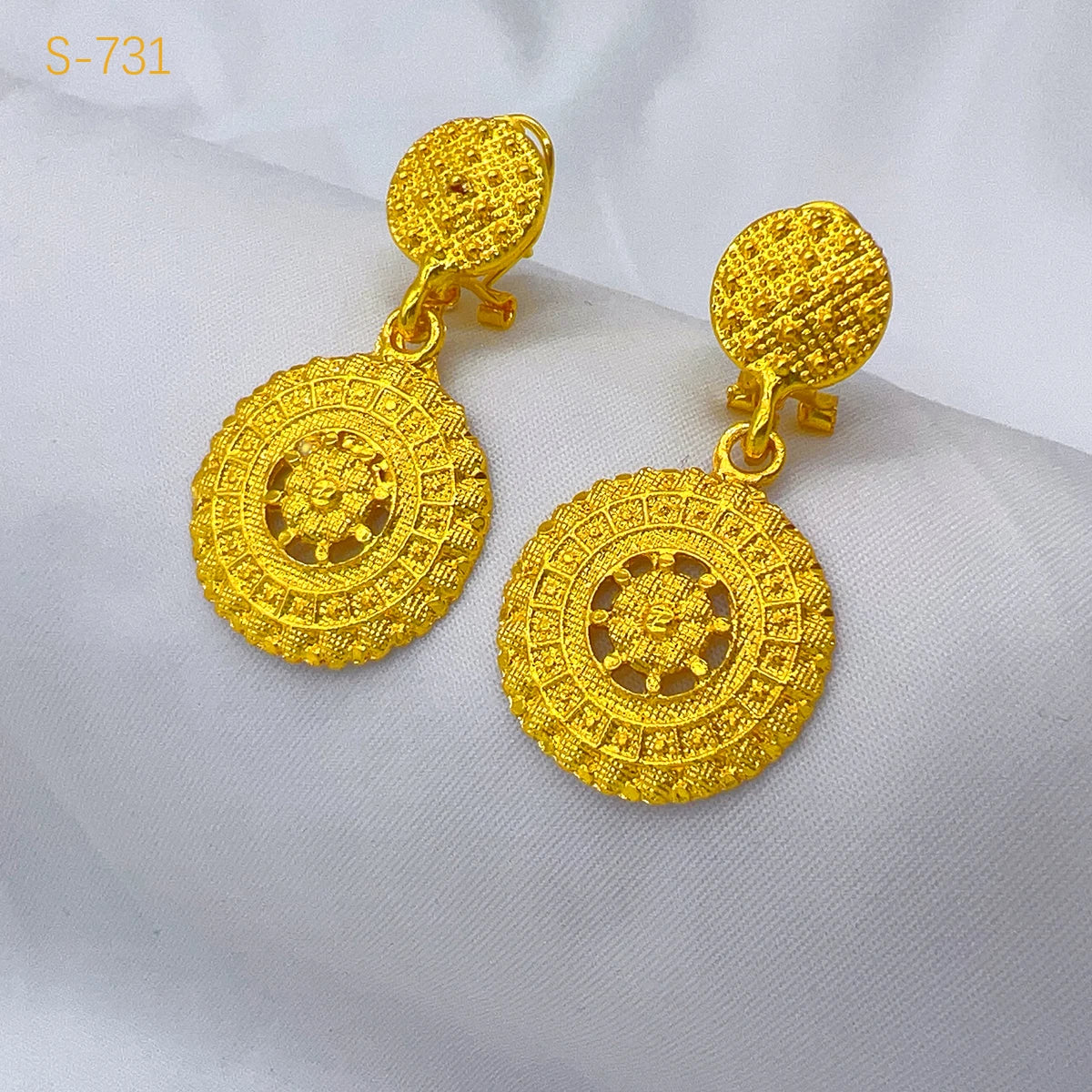 Indian Dubai Big 24k Gold Plated Jewelry Set For Women Party African Necklace Sets Bridal Wedding Gifts Arabic Jewelry Sets