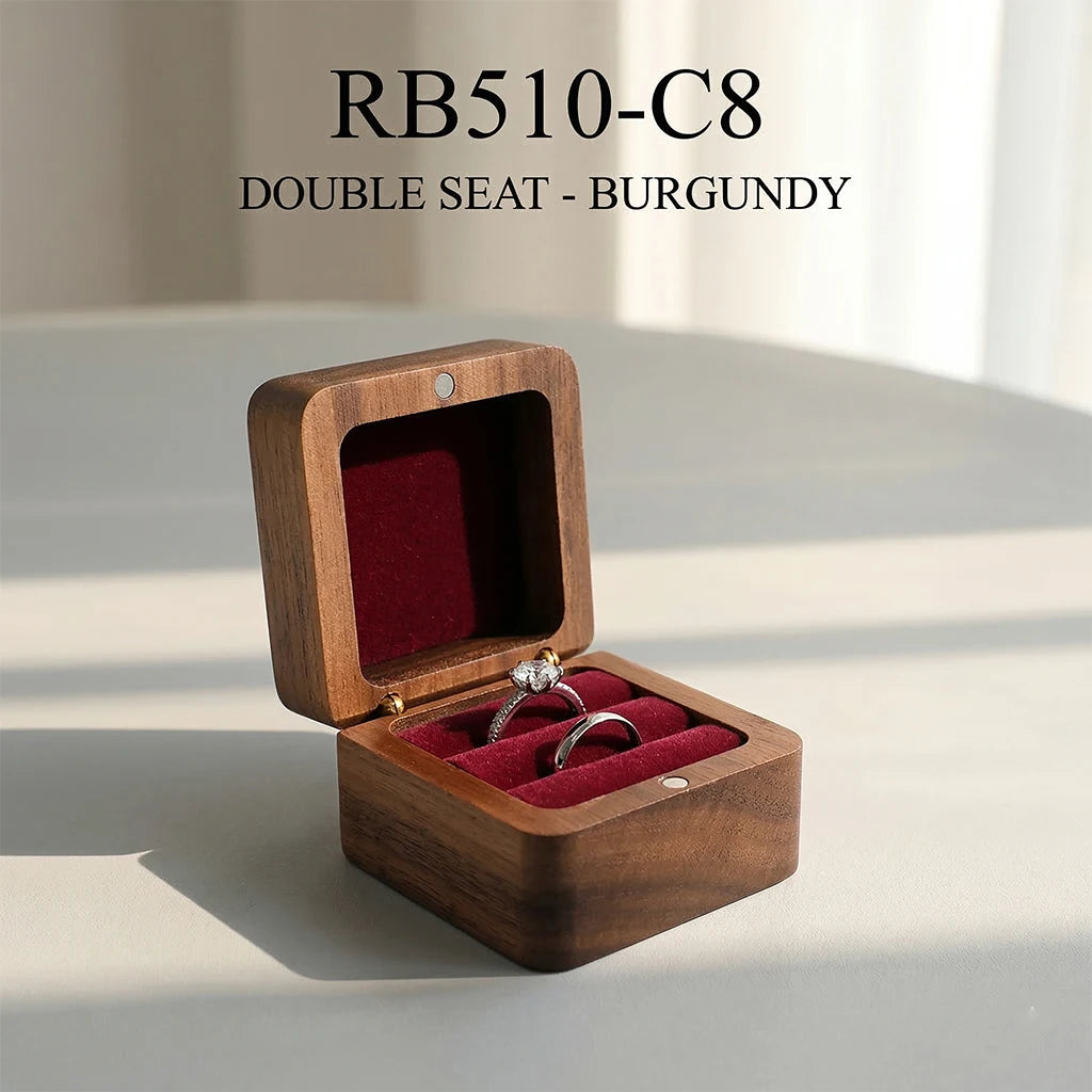 Wood Ring Box Wedding Jewelry Organizer Gift Box Personalized Engraving Proposal Ring Holder Bracelet Earring Packaging