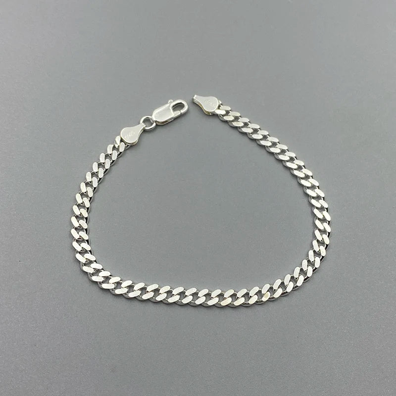 Sinya 925 Sterling Silver Cuban Chain Bracelet Hot Sale Biggest Promotion Pure Real Silver Fine Jewelry Man Women Bracelets
