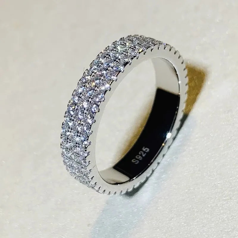 Wholesale Eternity Band Promise ring 925 Sterling silver Diamond cz Engagement Wedding Rings for women Men Finger Party Jewelry