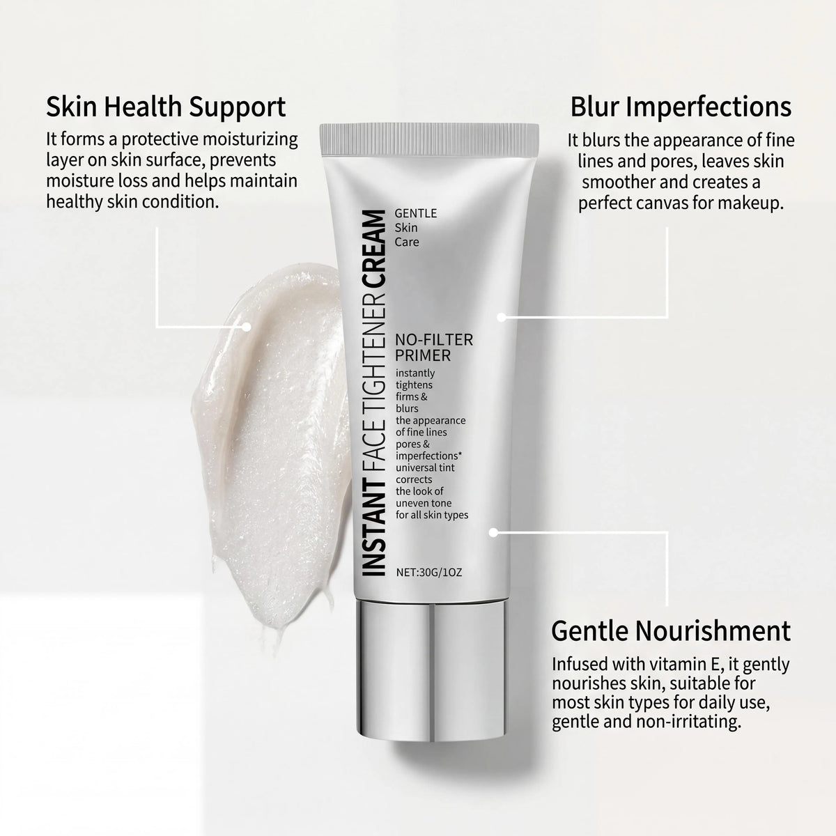 Instant Firming Face Cream Minimize Wrinkles Fine Lines Shrink Facial Pores Instant Skin Tightener Moisturize Face Primer Makeup
