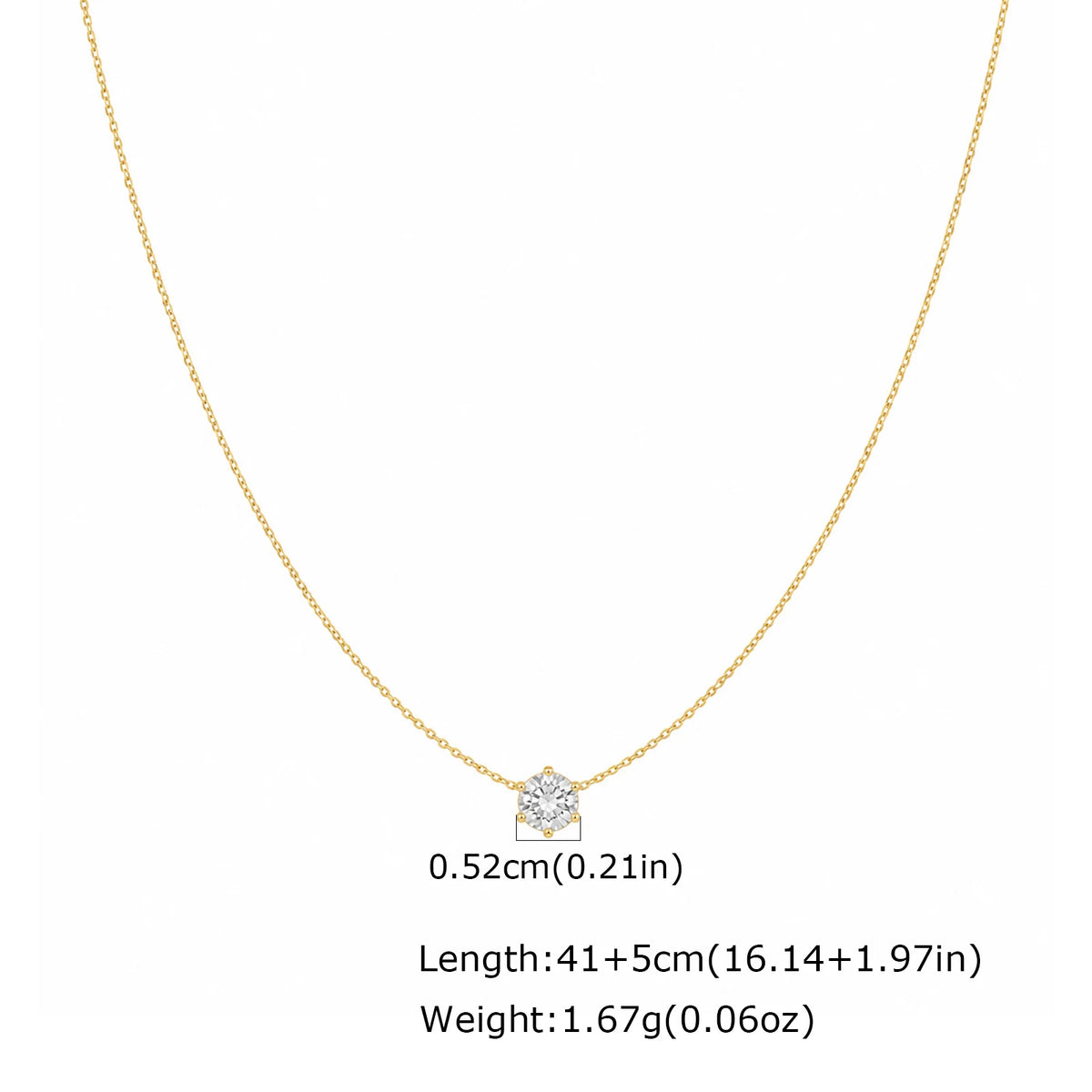 Minimalist Solitaire Zircon Choker Necklace, Crystal Pendant, 18K Gold Plated Stainless Steel Clavicle Chain Jewelry