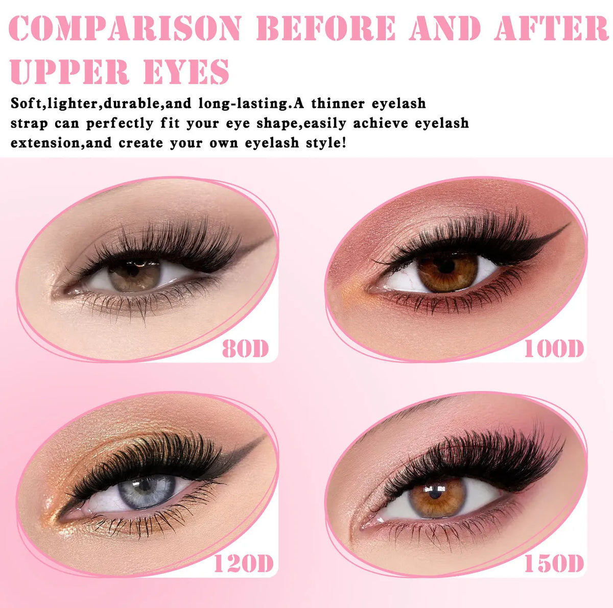 MIAOJIE False Eyelashes Clusters – Natural Thick Volume Individual Lash Extension Kit with Applicators