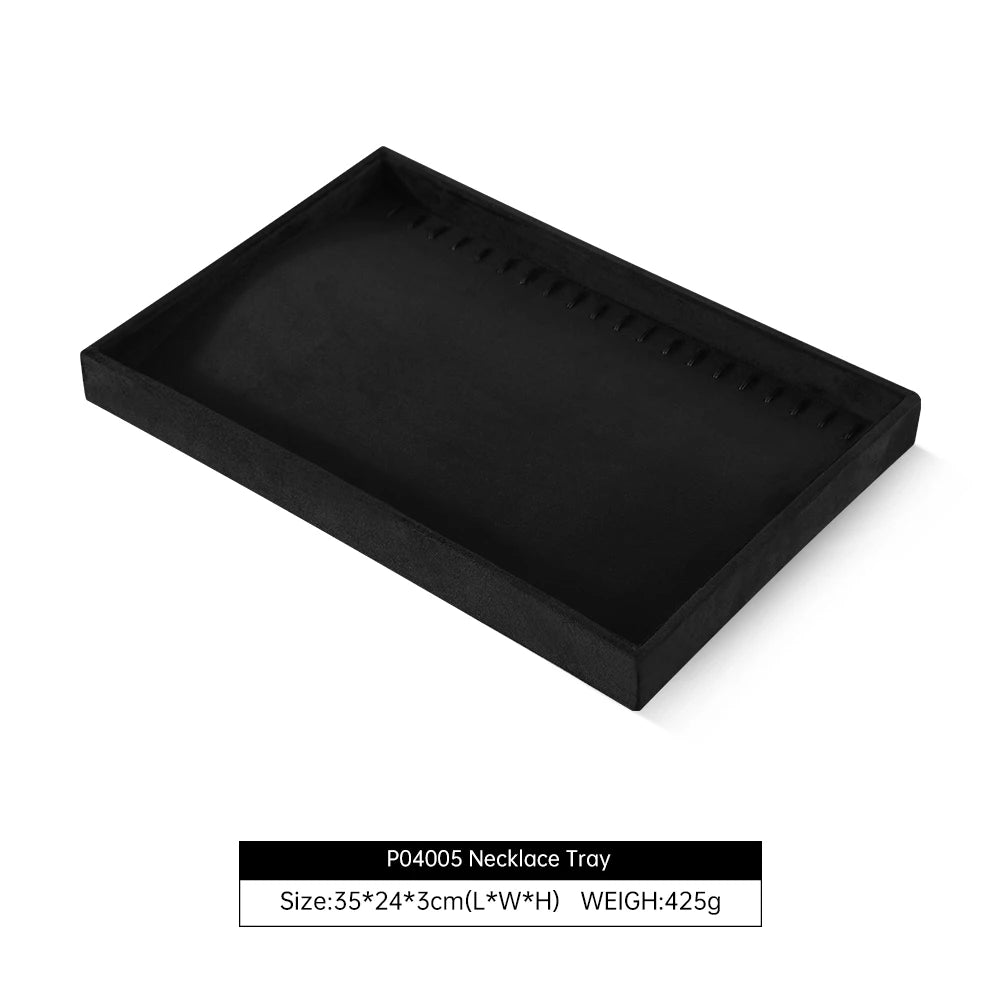Yinbeini Velvet Ring Earring Bracelet Necklace Display Tray Table Top Stackable Drawer Storage Jewelry Organizer Tray P038