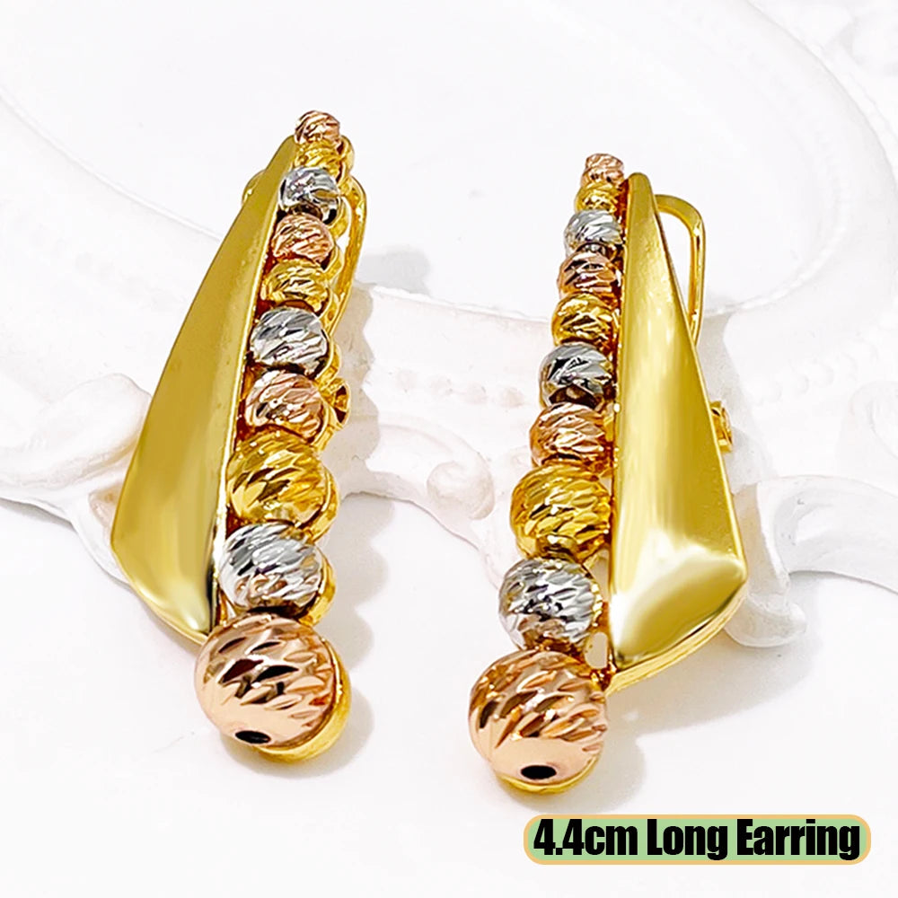 GZJPEI Fashion Luxury Jewelry Set High Quality Gorgeous Three Tone Design For Women Bridal Wedding Engagement Jewelry Gift Box