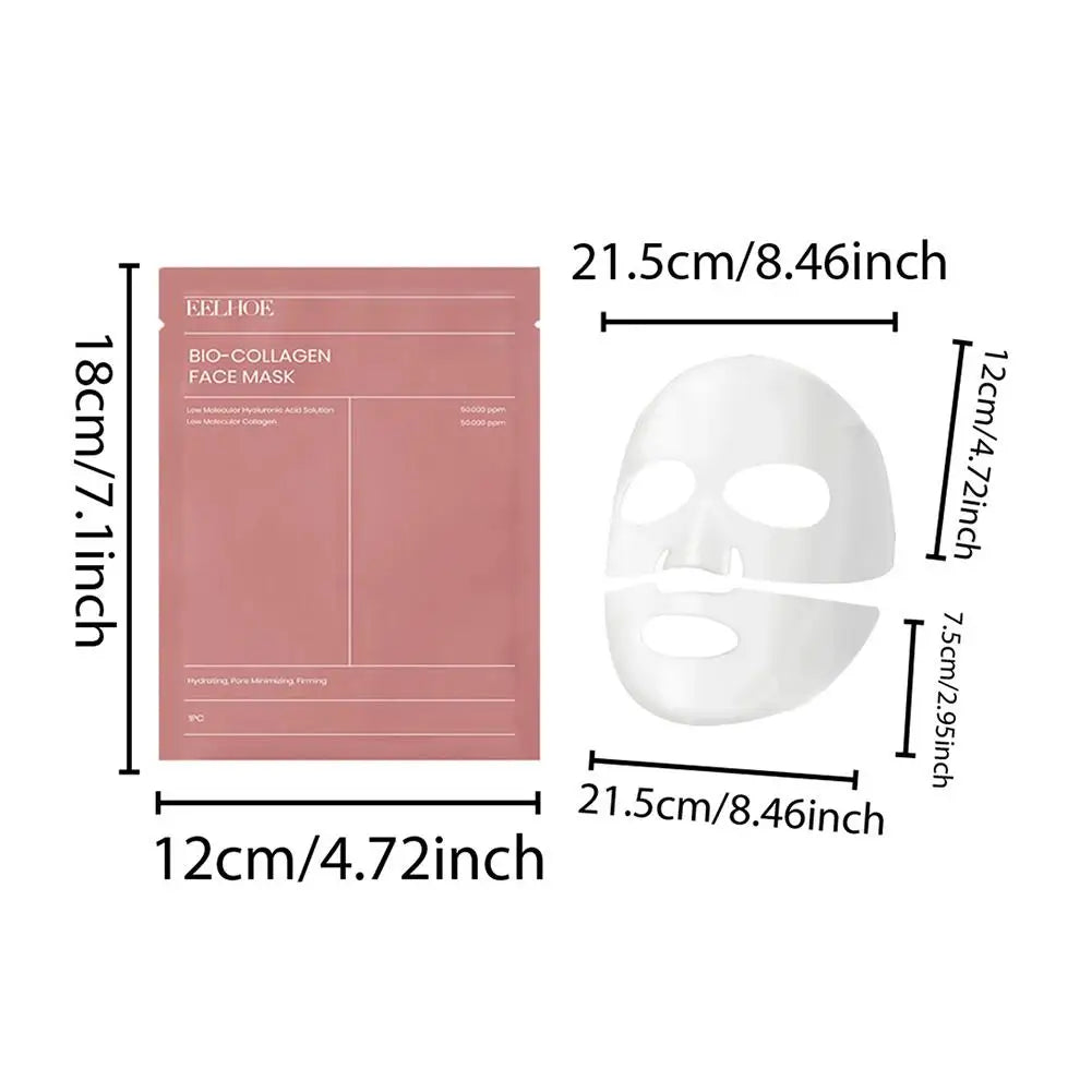 Bio-Collagen Real Face Mask Overnight Hydrating Deep Hydration Soothing Firming Masks Sheet for All Skin Types Skincare