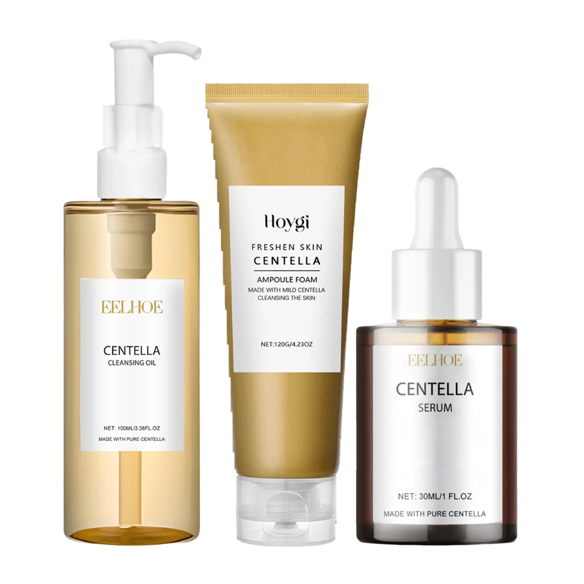 Korean Centella Asiatica 24H Skincare Set Cica Serum Face Wash Cleansing Oil Facial Care Set Soothing Refresh Smooth K-beauty