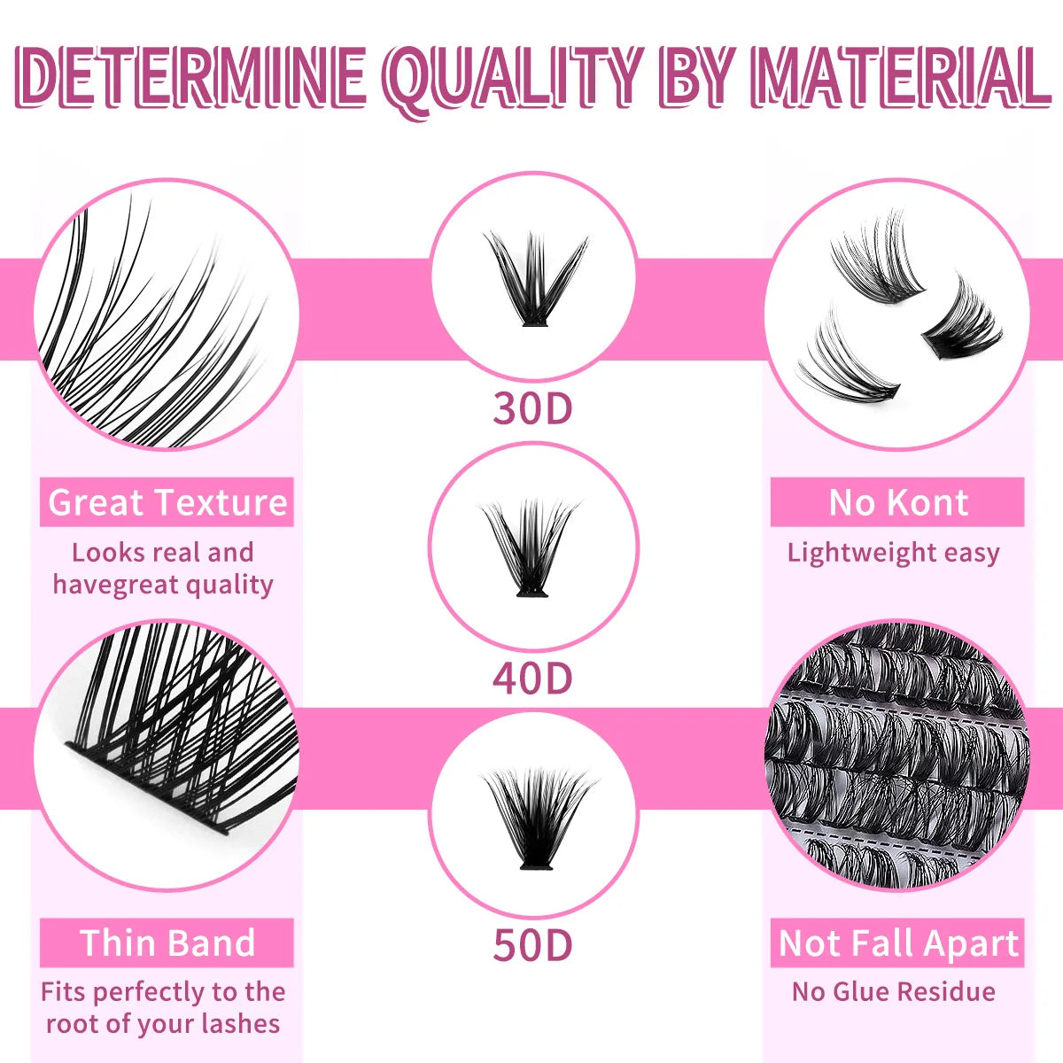 MIAOJIE False Eyelashes Clusters – Natural Thick Volume Individual Lash Extension Kit with Applicators