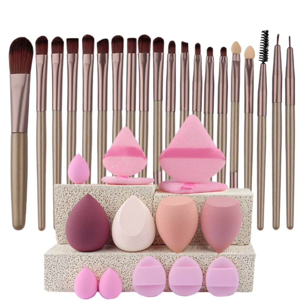 Premium Synthetic Kabuki Makeup Brush Set – Foundation, Concealer, Powder, Blush & Eye Blending Brushes