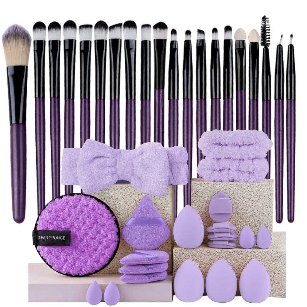 Premium Synthetic Kabuki Makeup Brush Set – Foundation, Concealer, Powder, Blush & Eye Blending Brushes