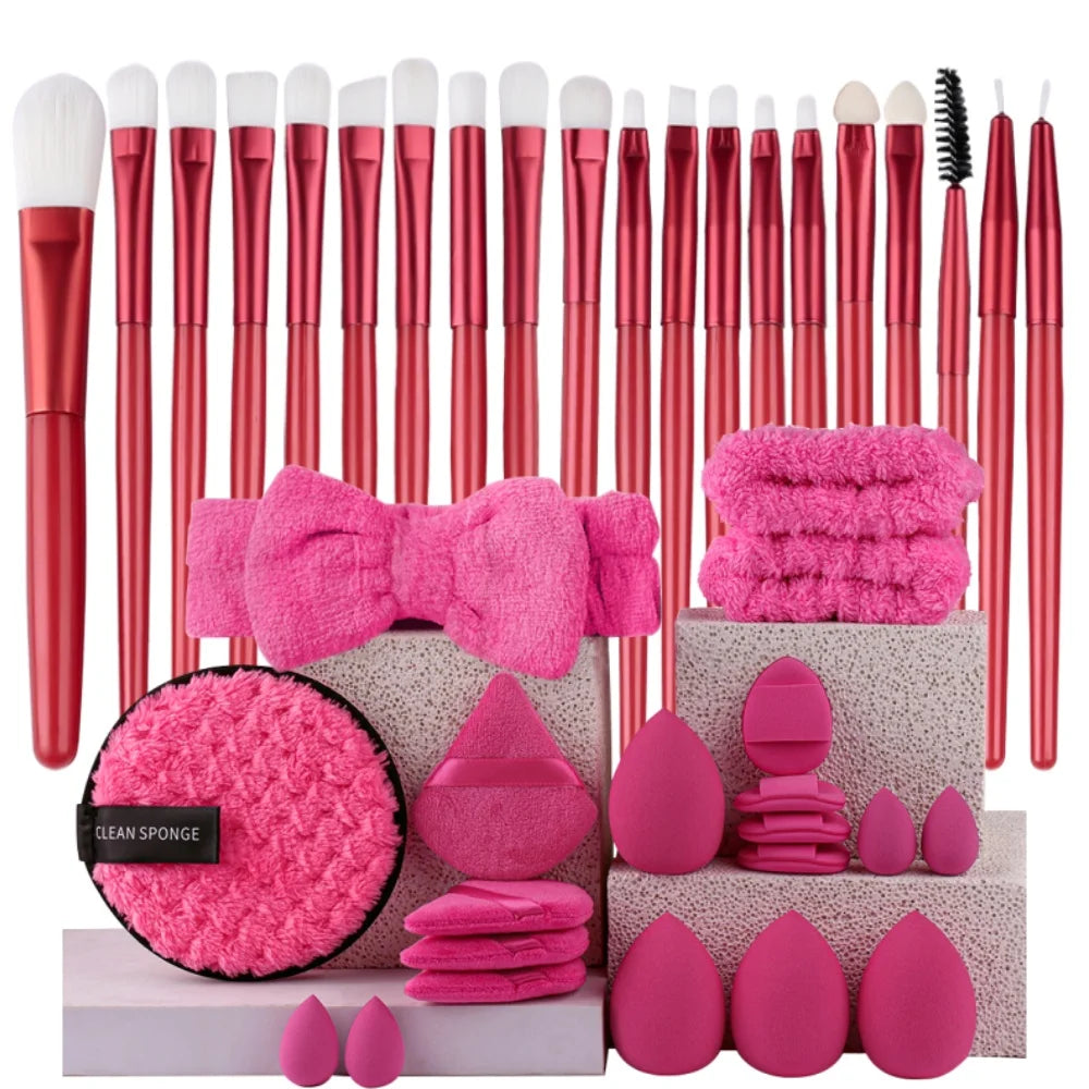 Premium Synthetic Kabuki Makeup Brush Set – Foundation, Concealer, Powder, Blush & Eye Blending Brushes